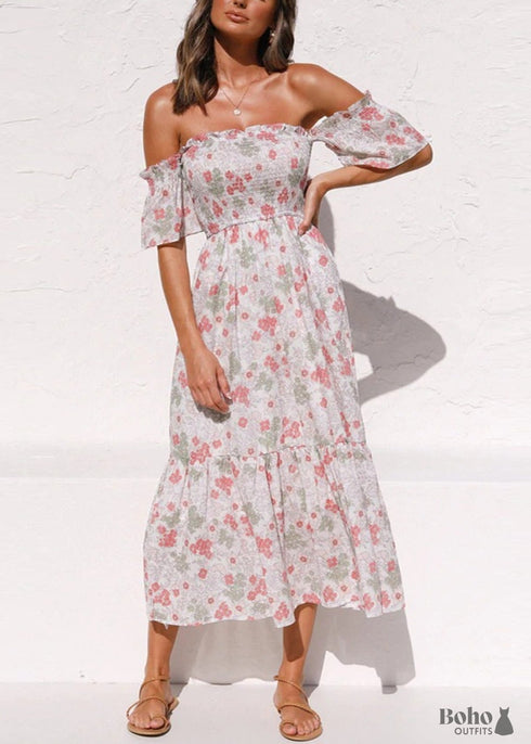 Off-Shoulder Gypsy Boho Maxi Dress Alaina